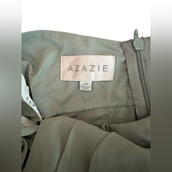 AZAZIE AVELINA Agave Flowy V-Neck Pleated Chiffon Dress Size J14 NWT - Picture 6 of 7